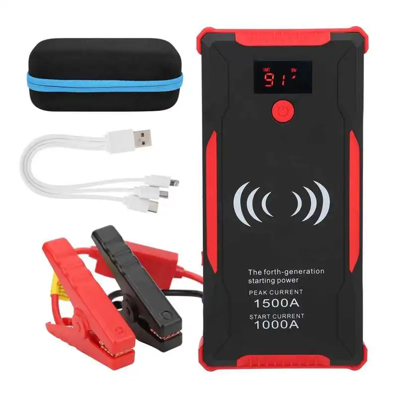 Car Jump Starter Battery Connector 22000mAh 2 USB 10W Fast Charging with Light Universal for 12V Van Motorcycle Pickup Truck
Car Jump Starter Battery Connector 22000mAh 2 USB 10W Fast Charging with Light Universal for 12V Van Motorcycle Pickup Truck