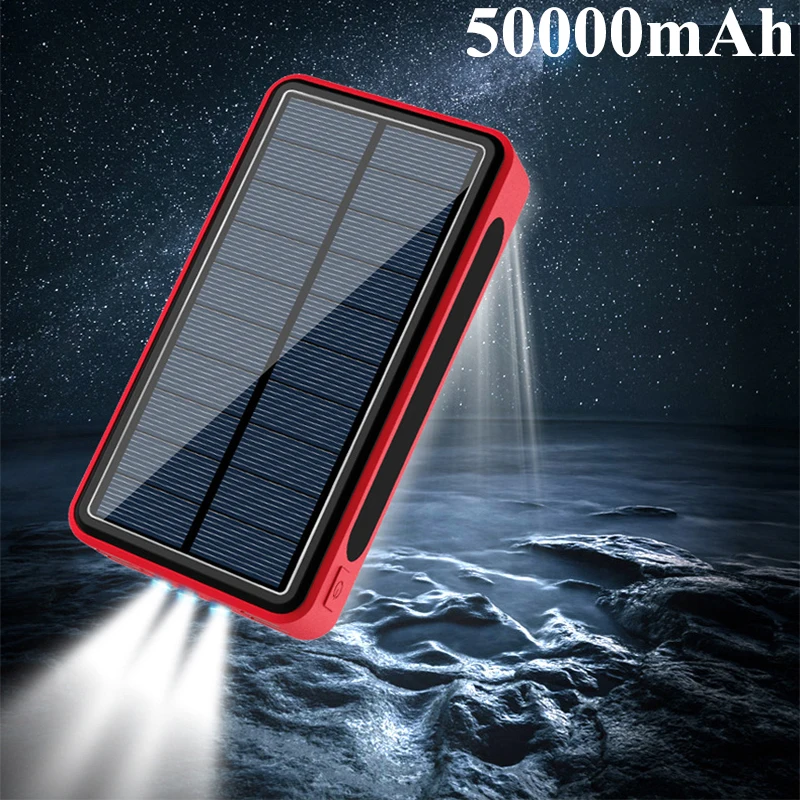 50000mAh Solar Power Bank Portable Charger 4 USB Powerbank External Battery Power Bank for iPhone 12 iPad Macbook Phones Tablets
50000mAh Solar Power Bank Portable Charger 4 USB Powerbank External Battery Power Bank for iPhone 12 iPad Macbook Phones Tablets