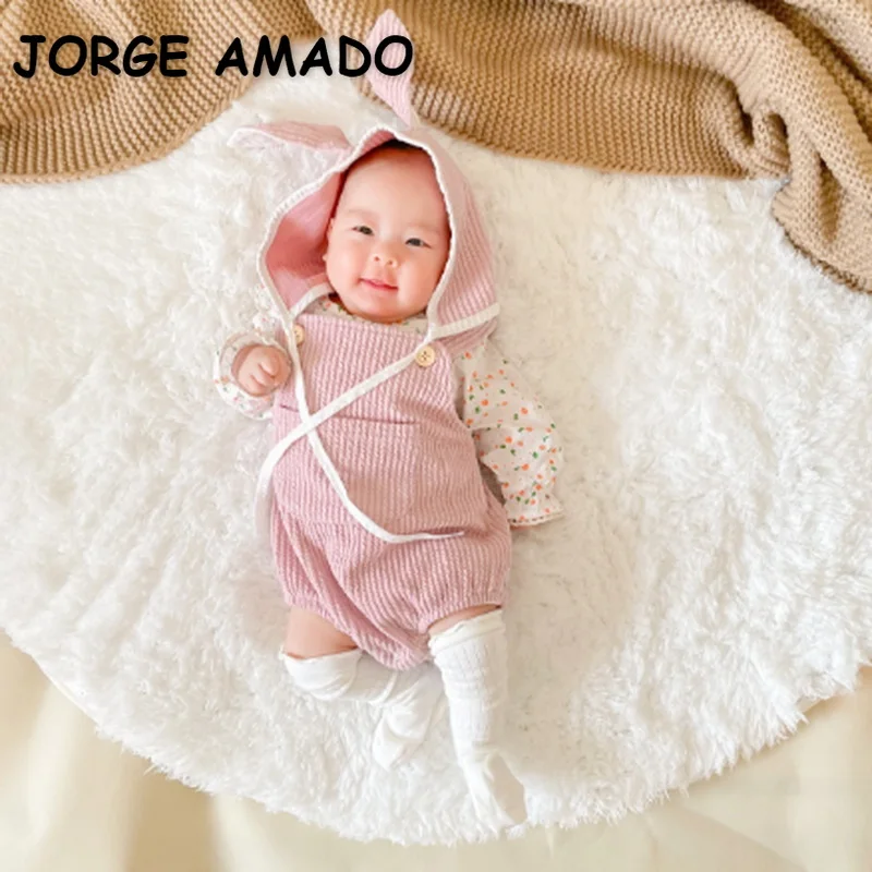 2021 New Autumn Baby Girls Boys Bodysuit Sling Sleeveless Square Collar Jumpsuit with Cap Kids Clothing 0-2 Years E1103
2021 New Autumn Baby Girls Boys Bodysuit Sling Sleeveless Square Collar Jumpsuit with Cap Kids Clothing 0-2 Years E1103