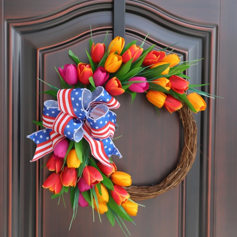 Independence Day Wreath Flower Patriotic Veterans Day Garland for Front Door Wall Ornaments Stars and Stripes Forever Decoration
Independence Day Wreath Flower Patriotic Veterans Day Garland for Front Door Wall Ornaments Stars and Stripes Forever Decoration