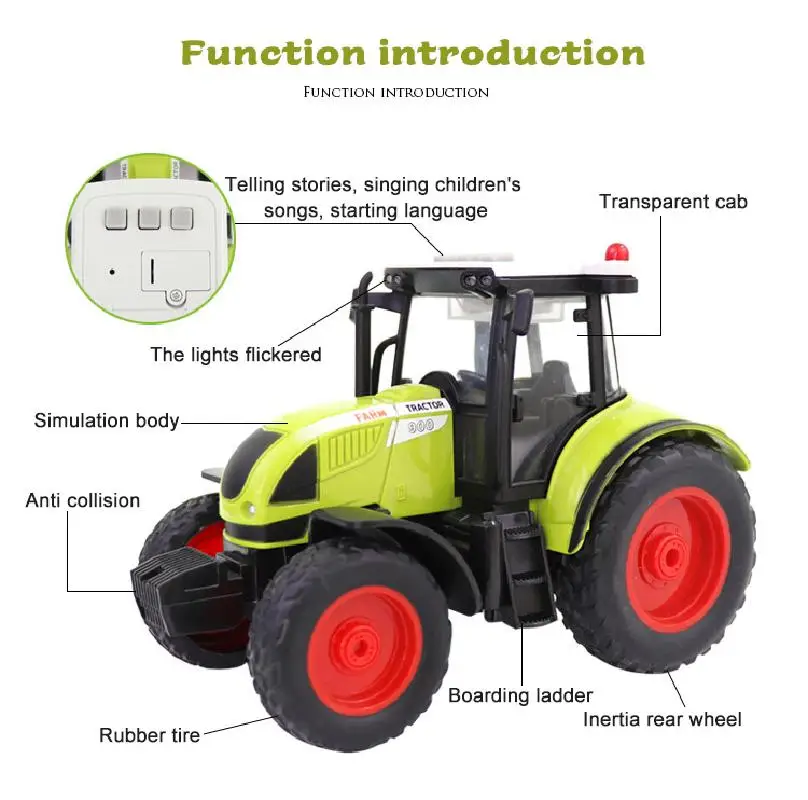 Модели автомобилей игрушки имитация фермера трактор комбайн светильник Кая