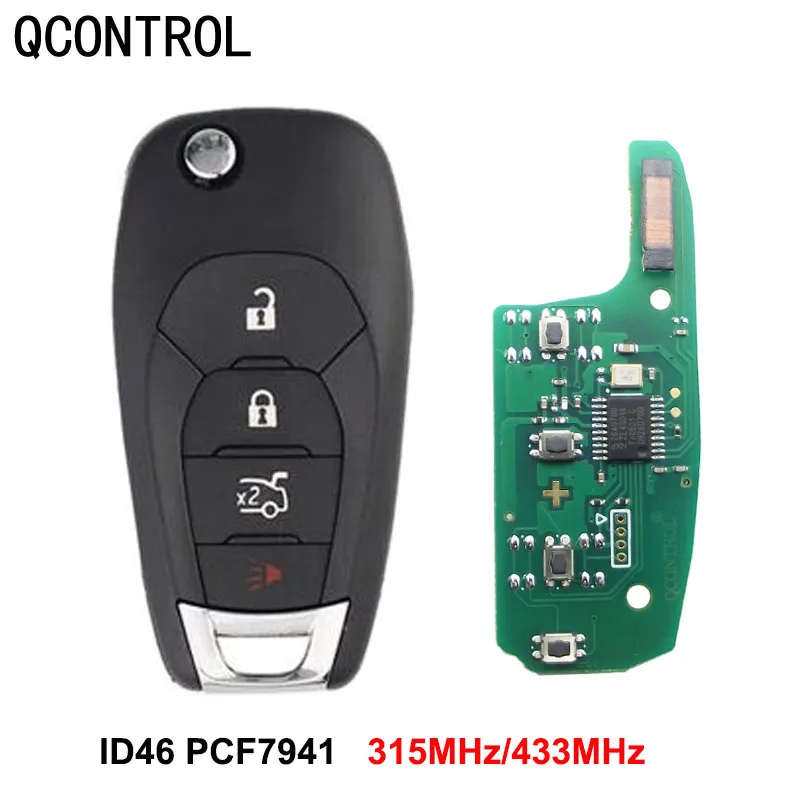 QCONTROL 3+1 Buttons Modified Folding Flip Remote Smart Car Key Fob 315MHZ or 433MHZ ID46 PCF7941 Chip For Chevrolet Cruze Aveo
QCONTROL 3+1 Buttons Modified Folding Flip Remote Smart Car Key Fob 315MHZ or 433MHZ ID46 PCF7941 Chip For Chevrolet Cruze Aveo