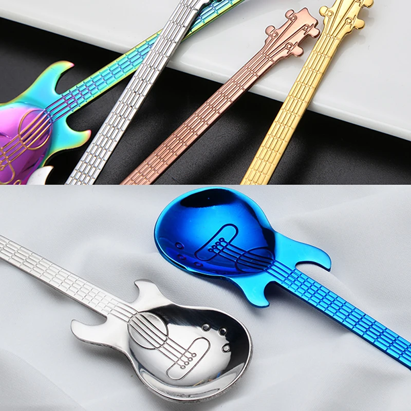 Creative Guitar Coffee Spoon Resistant to Corrosion And Rust Stainless Steel Guitar Rainbow Coffee And Tea Spoon Drinking Tool
Creative Guitar Coffee Spoon Resistant to Corrosion And Rust Stainless Steel Guitar Rainbow Coffee And Tea Spoon Drinking Tool
