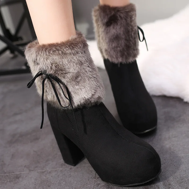 2019 Winter Heel Snow Boots for Women Ankle Boots Warm Plush Snow Booties Woman Flock Zip High Square Heels Shoes Botas Mujer
2019 Winter Heel Snow Boots for Women Ankle Boots Warm Plush Snow Booties Woman Flock Zip High Square Heels Shoes Botas Mujer