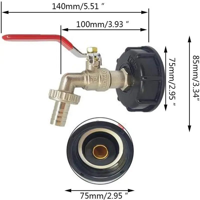 60mm Garden Tap Water Tank Adapter PP Coarse Thread with Sealing Ring Rainwater Tank Connector Brass Tap Rainwater Collector 
60mm Garden Tap Water Tank Adapter PP Coarse Thread with Sealing Ring Rainwater Tank Connector Brass Tap Rainwater Collector