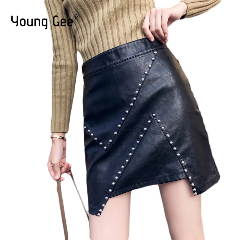 Young Gee Black Zipper High Waist Short Skirt Women Sexy PU Leather Club Wear Mini Skirts Autumn Winter Female Bodycon Skirt
Young Gee Black Zipper High Waist Short Skirt Women Sexy PU Leather Club Wear Mini Skirts Autumn Winter Female Bodycon Skirt