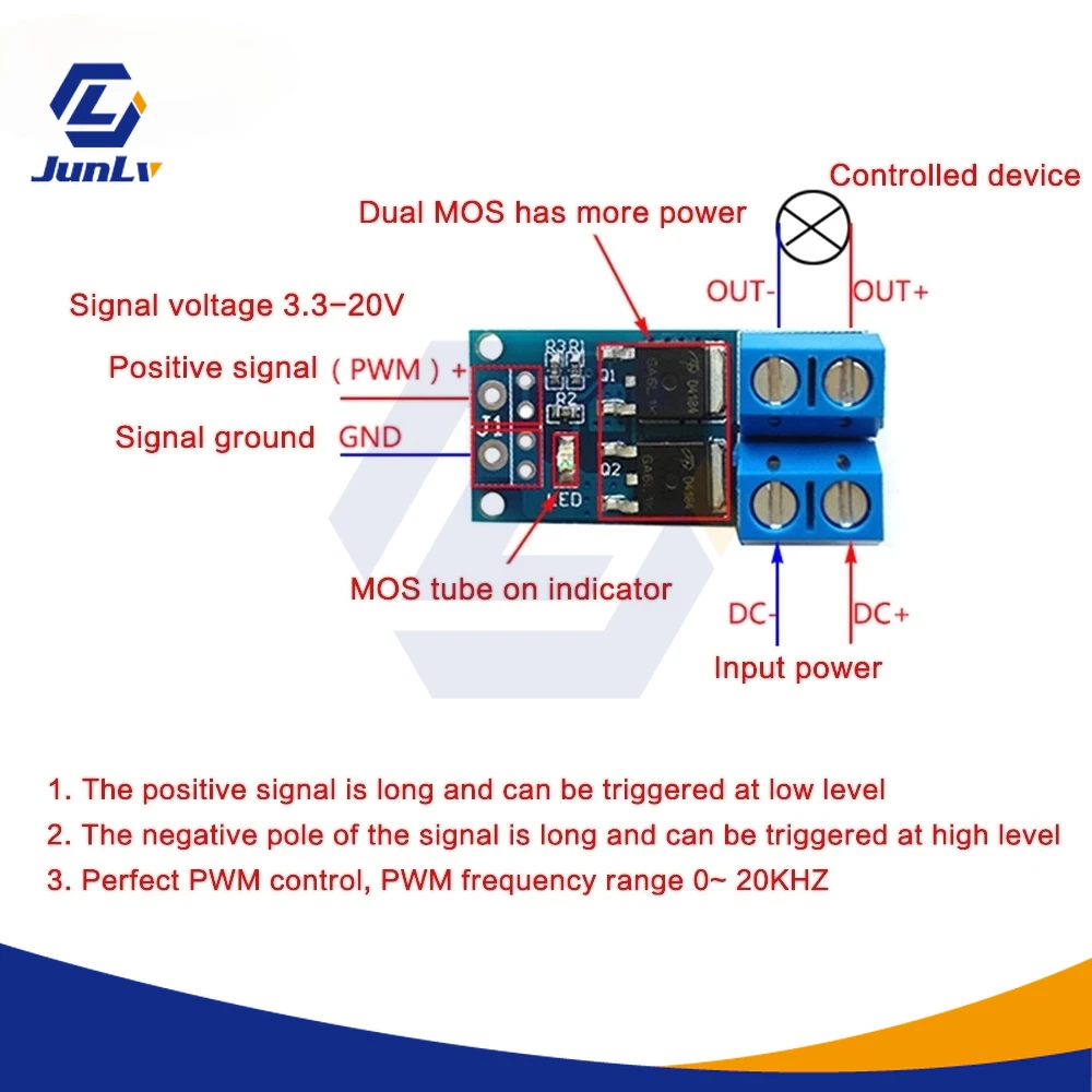 15a 400W Switch, Drive Module, MOS FET Switch, PWM Regulator, Motor Control Board, 5V-36V Control Board, DC Drive Module
15a 400W Switch, Drive Module, MOS FET Switch, PWM Regulator, Motor Control Board, 5V-36V Control Board, DC Drive Module