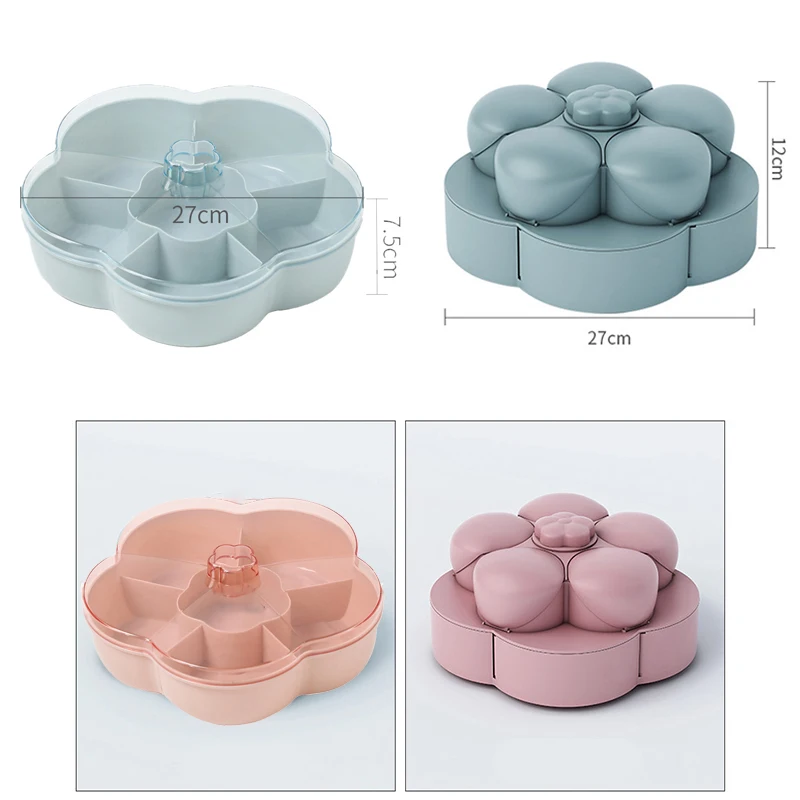 2-layer Rotating Petal-Shape Nuts Plate Candy Fruit Box Snack Tray Case Food Storage Cases Wedding Home Organizer Storages
2-layer Rotating Petal-Shape Nuts Plate Candy Fruit Box Snack Tray Case Food Storage Cases Wedding Home Organizer Storages