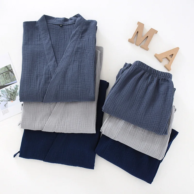 Japanese Kimono Set 100%Cotton Pajamas Two-piece Couple Yukata Loose Men's And Women's Sweat Steaming Suit Home Service Set
Japanese Kimono Set 100%Cotton Pajamas Two-piece Couple Yukata Loose Men's And Women's Sweat Steaming Suit Home Service Set