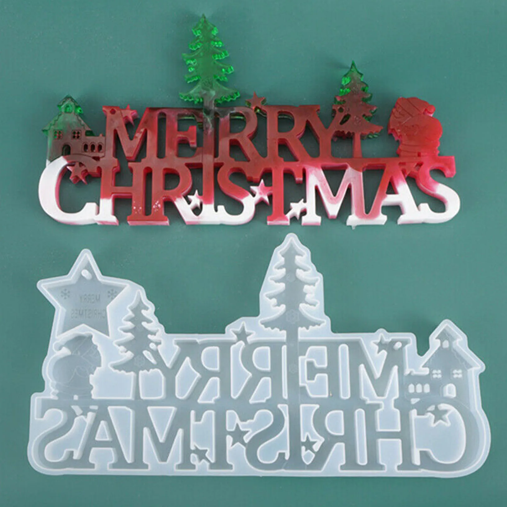 DIY Resin Crystal Epoxy Mold Christmas Listing Decoration Merry Christmas English Mirror Silicone Mold
DIY Resin Crystal Epoxy Mold Christmas Listing Decoration Merry Christmas English Mirror Silicone Mold