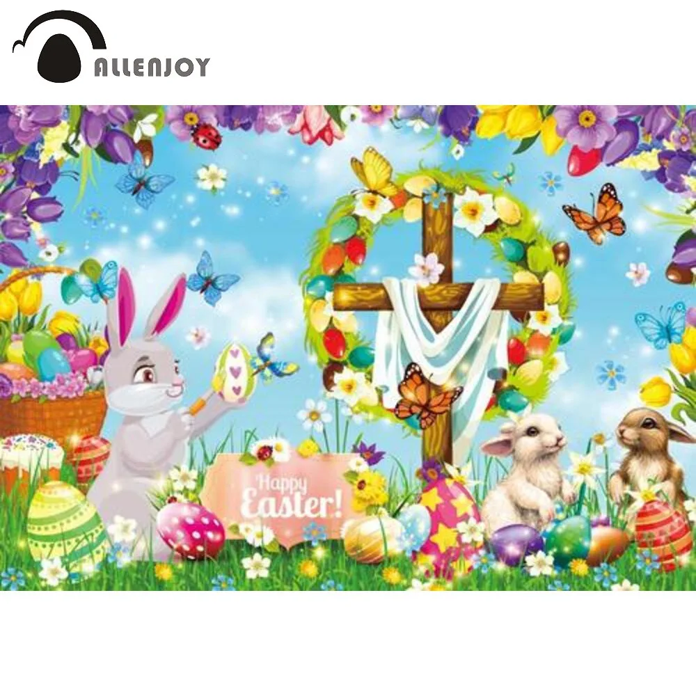 Allenjoy Bunny Happy Easter Day Backdrop Flowers Rabbit Colorful eggs Spring Party Event Props Supplies Decor Banner Background
Allenjoy Bunny Happy Easter Day Backdrop Flowers Rabbit Colorful eggs Spring Party Event Props Supplies Decor Banner Background