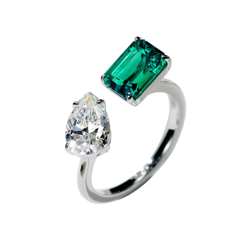 Fashion 100% 925 Sterling Silver Rings Cut 1.5 CT Emerald Pear Created Moissanite Engagement Open Ring For Women Fine Jewelry
Fashion 100% 925 Sterling Silver Rings Cut 1.5 CT Emerald Pear Created Moissanite Engagement Open Ring For Women Fine Jewelry