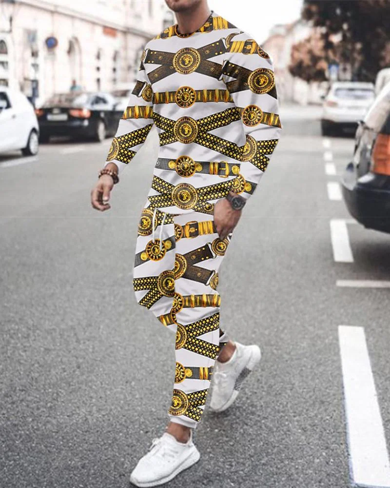 2022 Shop Men's Casual Sweatshirt Gold Pattern T-shirt Long Sleeve Suit Fashion Sweatshirt Long Pants Oversized Printed Men's
2022 Shop Men's Casual Sweatshirt Gold Pattern T-shirt Long Sleeve Suit Fashion Sweatshirt Long Pants Oversized Printed Men's