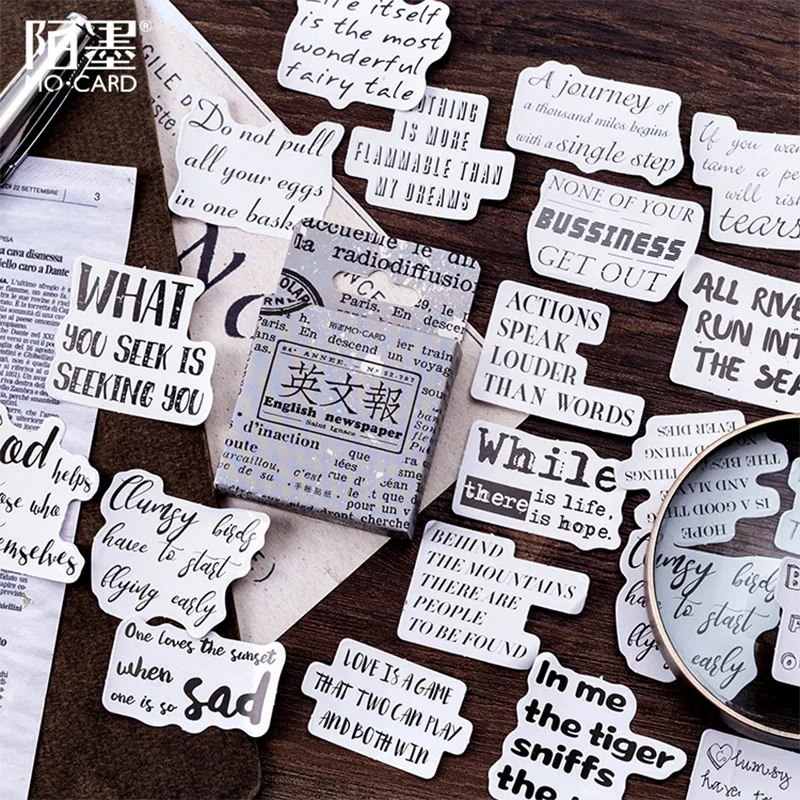 45Pcs Newspaper Phrase Stickers Diary Album Scrapbooking Laptop Stationery Supplies DIY Craft Waterproof Graffiti Sticker
45Pcs Newspaper Phrase Stickers Diary Album Scrapbooking Laptop Stationery Supplies DIY Craft Waterproof Graffiti Sticker