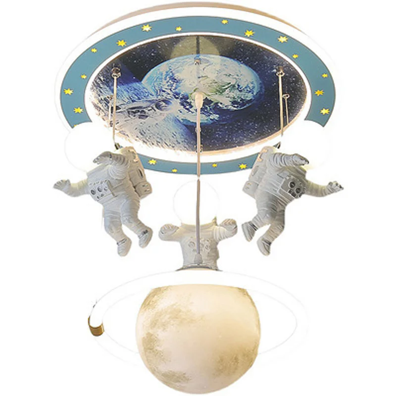 Remote control led children's room chandelier wandering earth moon light cartoon boy astronaut bedroom room ceiling chandelier 
Remote control led children's room chandelier wandering earth moon light cartoon boy astronaut bedroom room ceiling chandelier