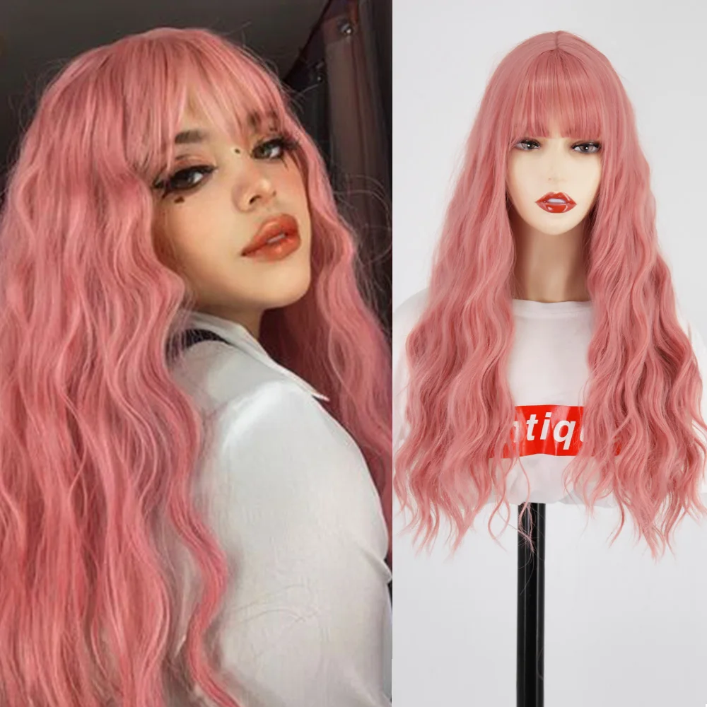 24“Synthetic Long Sakura Pink Wig With Bangs Water Wavy Wig Fiber Wig Women's Long Wig Natural Wigs Cosplay/Daily/Party Wig
24“Synthetic Long Sakura Pink Wig With Bangs Water Wavy Wig Fiber Wig Women's Long Wig Natural Wigs Cosplay/Daily/Party Wig