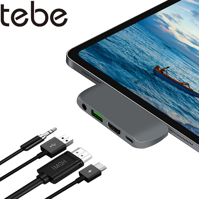 tebe 4 IN 1 USB-C Hub Adapter Type-c to 4K HDMI 3.5MM Audio USB3.0 Docking For iPad Pro MacBook Pro Air USB 3.0 Hub
tebe 4 IN 1 USB-C Hub Adapter Type-c to 4K HDMI 3.5MM Audio USB3.0 Docking For iPad Pro MacBook Pro Air USB 3.0 Hub