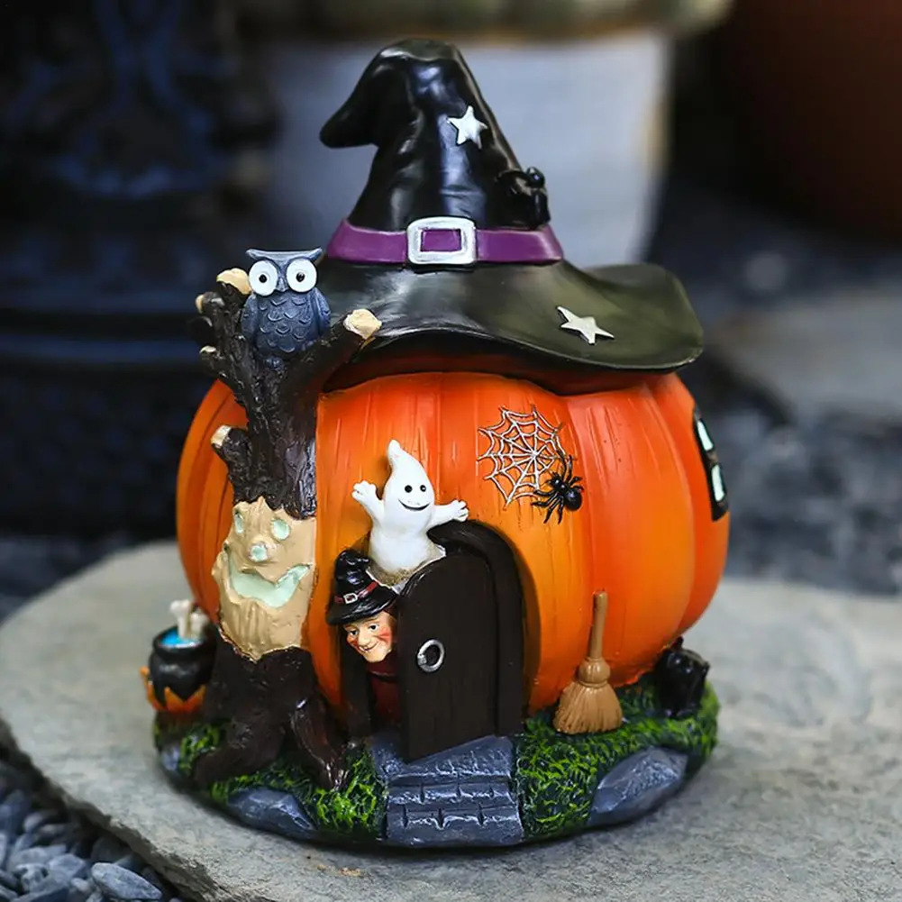 Halloween Witch Pumpkin House Ornament Luminous Resin Miniatures Haunted House Decoration Props Halloween Party Decorations
Halloween Witch Pumpkin House Ornament Luminous Resin Miniatures Haunted House Decoration Props Halloween Party Decorations