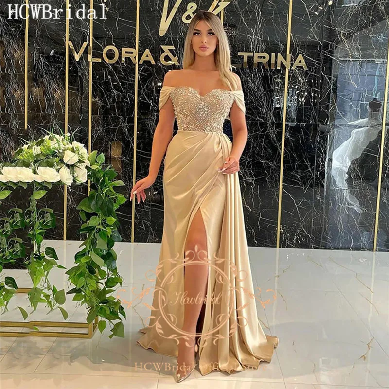 Sexy Off The Shoulder Long Arabic Evening Dress Side Slit Sweetheart Exquisite Crystals Mermaid Formal Gown For Prom Custom Made
Sexy Off The Shoulder Long Arabic Evening Dress Side Slit Sweetheart Exquisite Crystals Mermaid Formal Gown For Prom Custom Made