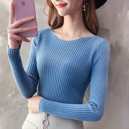 Female in the autumn of 2021 a word tight western style sweater knit collar blouse joker cultivate one's morality
Female in the autumn of 2021 a word tight western style sweater knit collar blouse joker cultivate one's morality