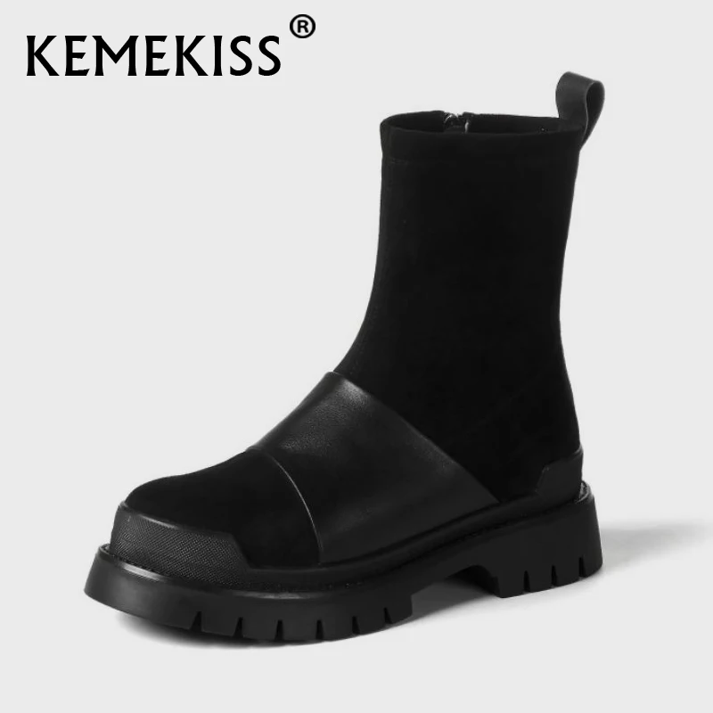 KemeKiss Women Ankle Boots Shoes Real Leather Round Toe Square Heel Zipper Patchwork Ridding Boots Ladies Footwear Size 34-39
KemeKiss Women Ankle Boots Shoes Real Leather Round Toe Square Heel Zipper Patchwork Ridding Boots Ladies Footwear Size 34-39