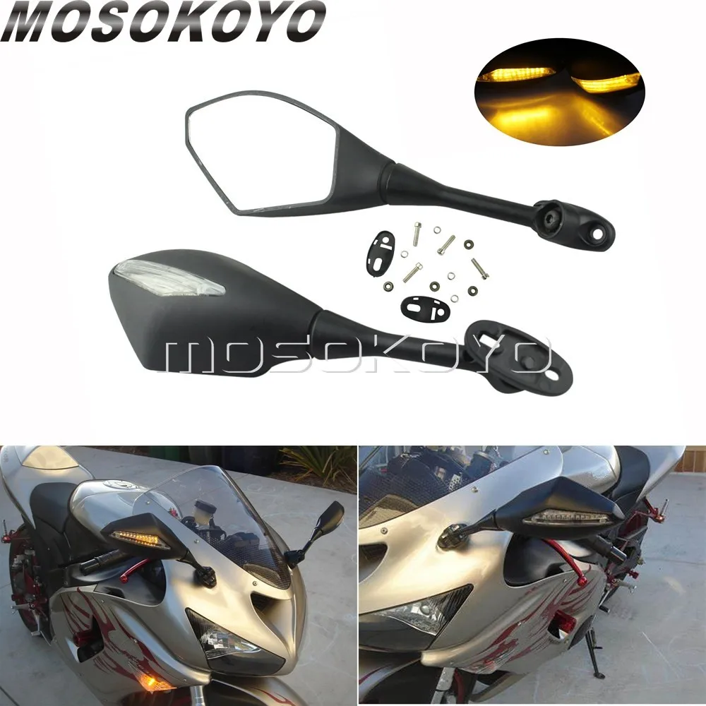 Motorcycle Rear Side Mirrors LED Indicator Amber Singals Light Rearview Mirror for HONDA CBR250R CBR300R CBR500R CBR 600 1000 RR
Motorcycle Rear Side Mirrors LED Indicator Amber Singals Light Rearview Mirror for HONDA CBR250R CBR300R CBR500R CBR 600 1000 RR