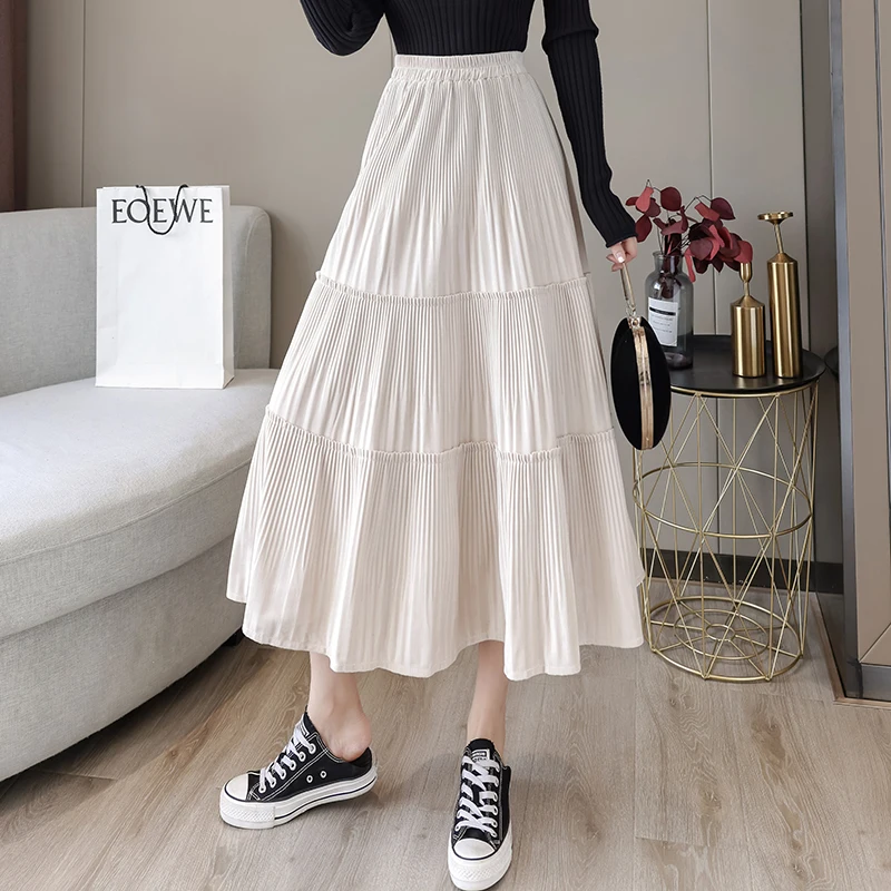 Женская винтажная Вельветовая плиссированная юбка макси с высокой талией и эластичным поясом
Женская винтажная Вельветовая плиссированная юбка макси с высокой талией и эластичным поясом