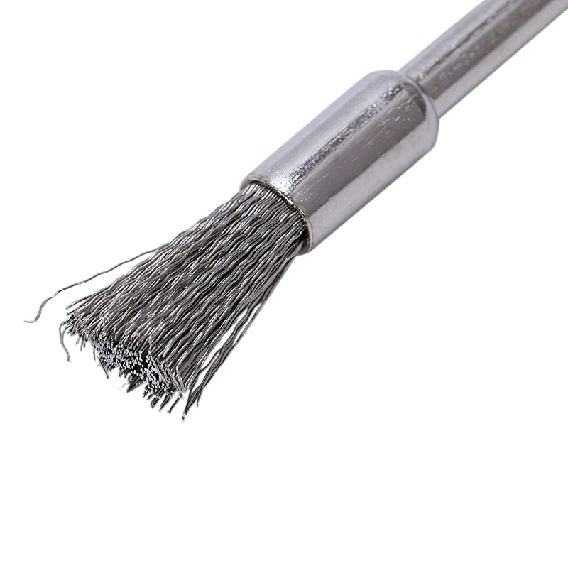 New 10 pc Stainless Steel 1/4 inch (6mm) Pen Wire Brush #532 with 1/8 inch (3mm) Shank for Dremel and Compatible Rotary Tool
New 10 pc Stainless Steel 1/4 inch (6mm) Pen Wire Brush #532 with 1/8 inch (3mm) Shank for Dremel and Compatible Rotary Tool