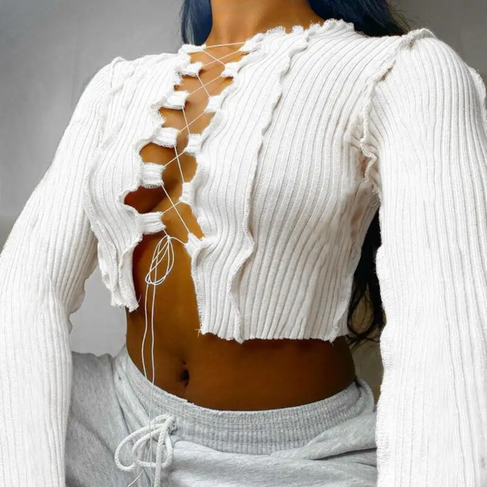 8 Colors Sexy Hollow Out Women Long Sleeve Crop Tops Striped Patchwork Drawstring Ribbed Bandage Fitness Clothes
8 Colors Sexy Hollow Out Women Long Sleeve Crop Tops Striped Patchwork Drawstring Ribbed Bandage Fitness Clothes
