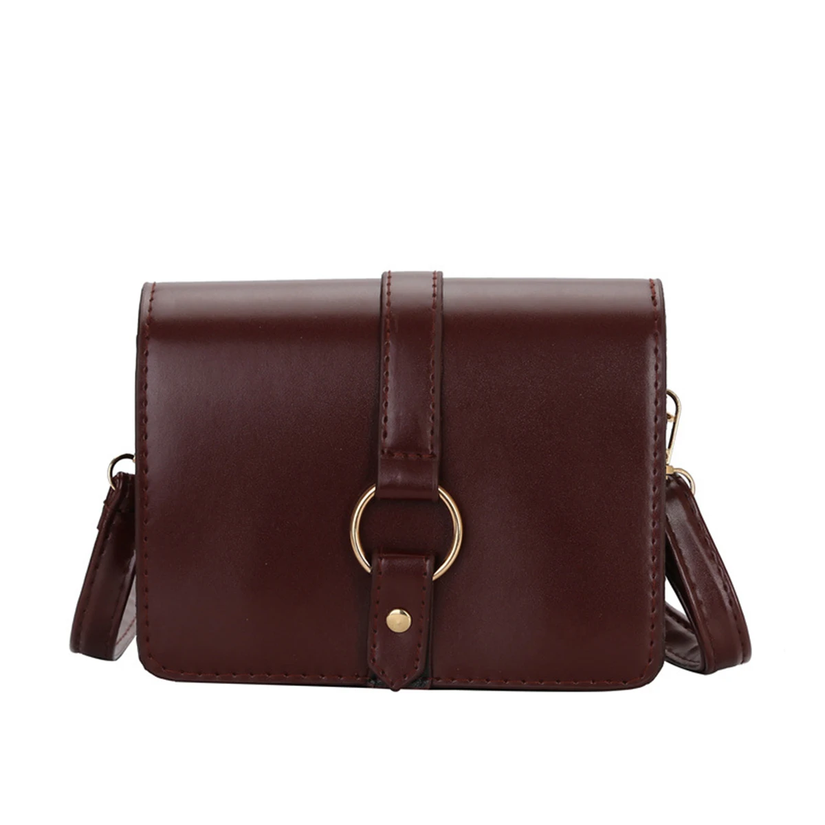 Autumn Winter Ladies Shoulder Bag Fashionable Solid Color Square Messenger Bag Girls Metal Ring Decoration Casual Crossbody Bag
Autumn Winter Ladies Shoulder Bag Fashionable Solid Color Square Messenger Bag Girls Metal Ring Decoration Casual Crossbody Bag