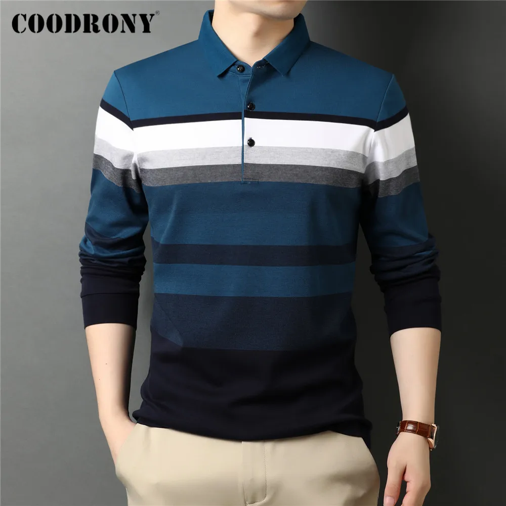 COODRONY Brand Spring Autumn New Arrival High Quality 100% Pure Cotton Casual Striped Long Sleeve Polo-Shirt Men Clothing C5088
COODRONY Brand Spring Autumn New Arrival High Quality 100% Pure Cotton Casual Striped Long Sleeve Polo-Shirt Men Clothing C5088