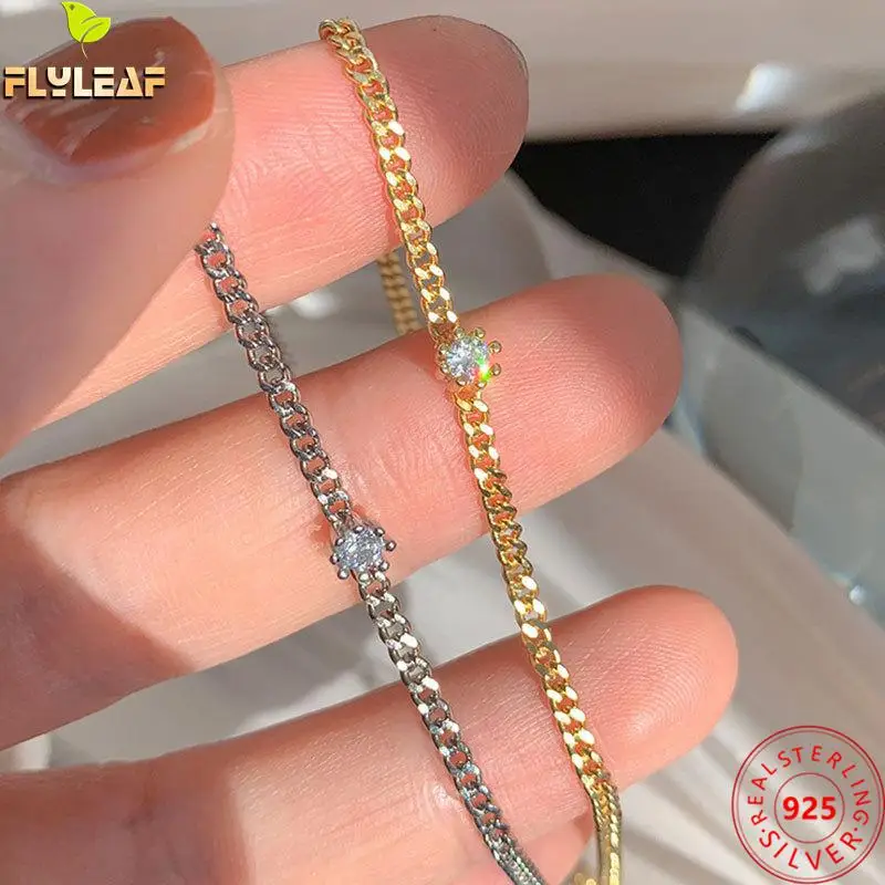 Gold 100% 925 Sterling Silver Bracelets For Women Cubic Zirconia Fashion Fine Jewelry Bracelets & Bangles Simple Chain Gift
Gold 100% 925 Sterling Silver Bracelets For Women Cubic Zirconia Fashion Fine Jewelry Bracelets & Bangles Simple Chain Gift
