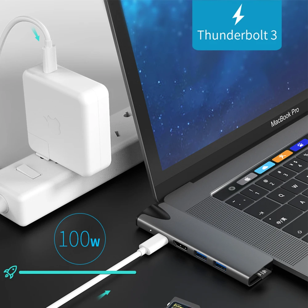 USB 3.1 Type-C Hub To RJ45 HDMI Adapter 4K Thunderbolt 3 USB C Hub with Hub 3.0 TF SD Reader Slot PD for MacBook Pro/Air
USB 3.1 Type-C Hub To RJ45 HDMI Adapter 4K Thunderbolt 3 USB C Hub with Hub 3.0 TF SD Reader Slot PD for MacBook Pro/Air