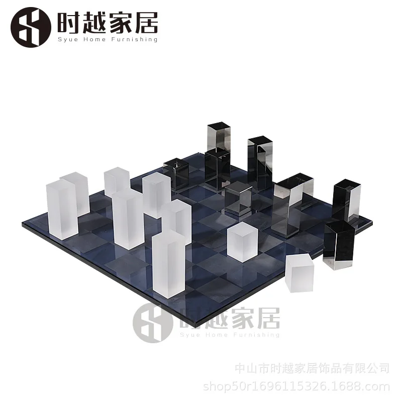 Modern minimalist chessboard ornaments Nordic luxury model room living room home soft decorations crystal chess pieces
Modern minimalist chessboard ornaments Nordic luxury model room living room home soft decorations crystal chess pieces