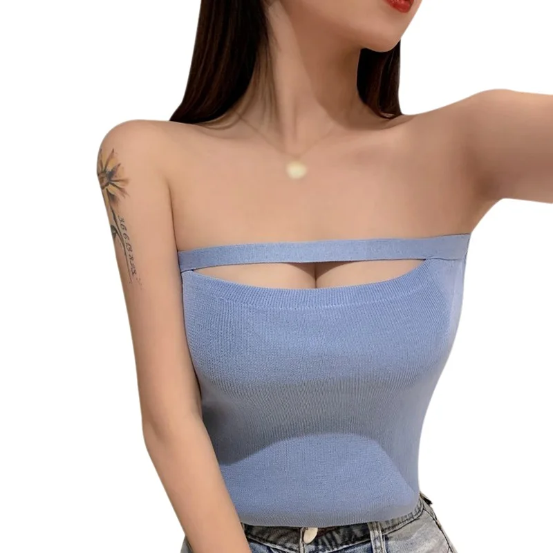 2021 Hole Cropped Shirt Women Solid Ruffles Sexy Slim Exposed Navel Knitted Crop Top Elastic Slim Women Knitted Tube Top
2021 Hole Cropped Shirt Women Solid Ruffles Sexy Slim Exposed Navel Knitted Crop Top Elastic Slim Women Knitted Tube Top