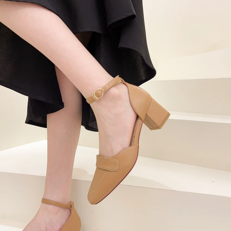 Closed Toe Sandals Black Shoes for Women Summer Heels Buckle Shallow Mouth Med All-Match Beige Girls Block Retro Strap Medium 20
Closed Toe Sandals Black Shoes for Women Summer Heels Buckle Shallow Mouth Med All-Match Beige Girls Block Retro Strap Medium 20