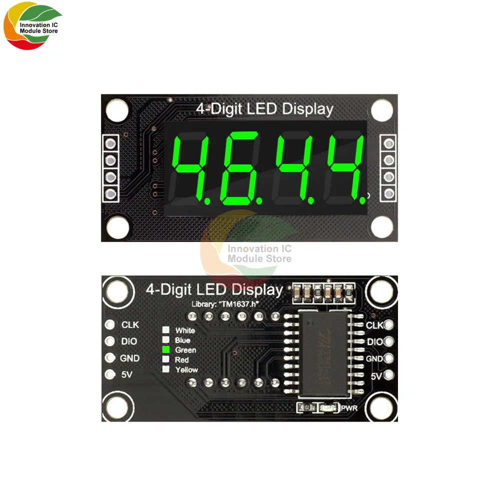 

Green Color 0.36" 0.36 Inch TM1637 7 Segments Digital Display Tube 4-Digit LED Module Board For Arduino