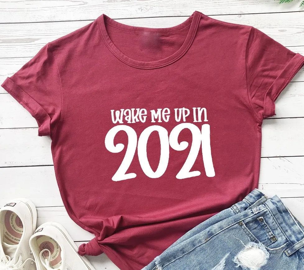 Wake Me Up 2021 Letter Print Women T Shirt Short Sleeve O Neck Loose Women Tshirt Ladies Fashion Tee Shirt Tops Camisetas Mujer
Wake Me Up 2021 Letter Print Women T Shirt Short Sleeve O Neck Loose Women Tshirt Ladies Fashion Tee Shirt Tops Camisetas Mujer