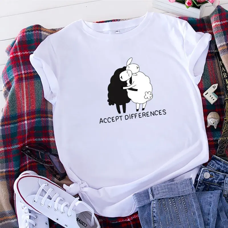 2021 Summer Women's T-Shirts Accept Difference T-shirt Plus Size Oversized T-shirt O-neck Women Short-Sleeved T-shirt 5XL Tops
2021 Summer Women's T-Shirts Accept Difference T-shirt Plus Size Oversized T-shirt O-neck Women Short-Sleeved T-shirt 5XL Tops