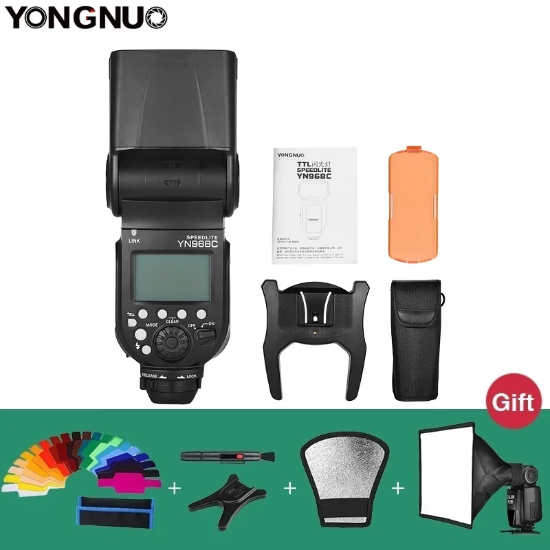 YONGNUO YN968C Беспроводная ttl вспышка Speedlite Встроенный светодиодный светильник 5600K для