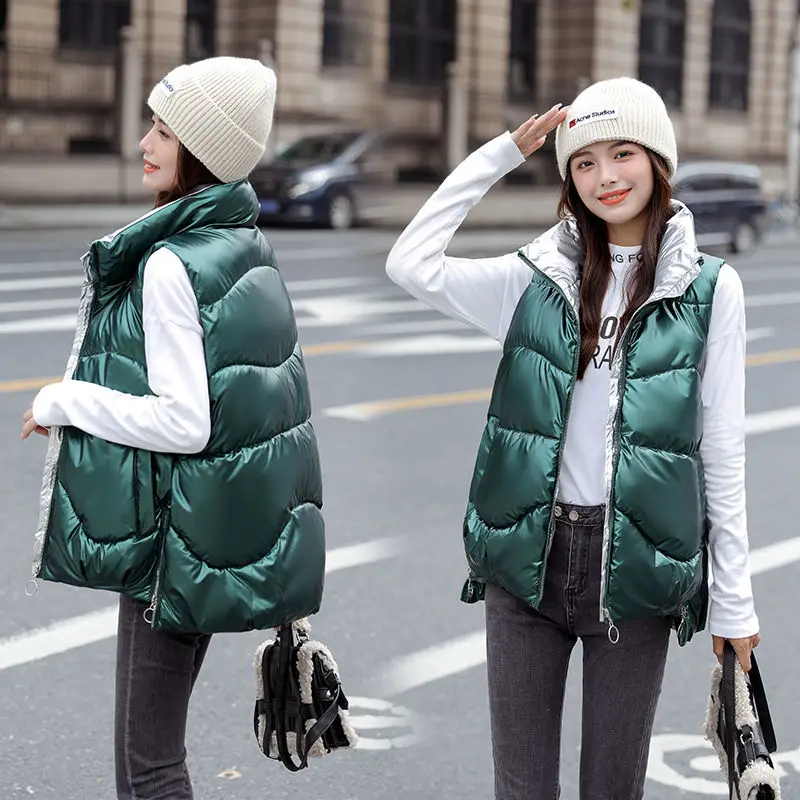 Glossy Down Cotton Vest Women Loose Thick 2021 Autumn And Winter Short Waistcoat Vest Female Sleeveless Jacket
Glossy Down Cotton Vest Women Loose Thick 2021 Autumn And Winter Short Waistcoat Vest Female Sleeveless Jacket