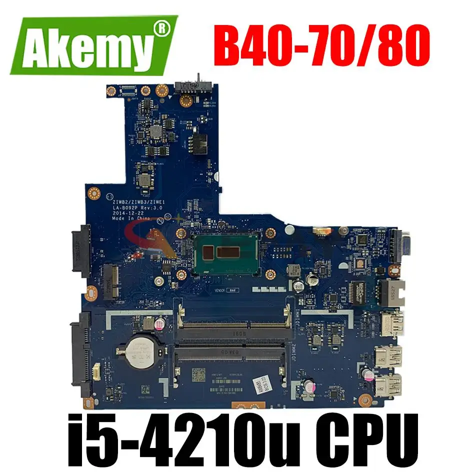 Новинка 100%, 14 дюймов, для lenovo B40-70, материнская плата ZIWB2 B40-80, системная плата SR1EF LA-B092P, на плате работает хорошо
Новинка 100%, 14 дюймов, для lenovo B40-70, материнская плата ZIWB2 B40-80, системная плата SR1EF LA-B092P, на плате работает хорошо