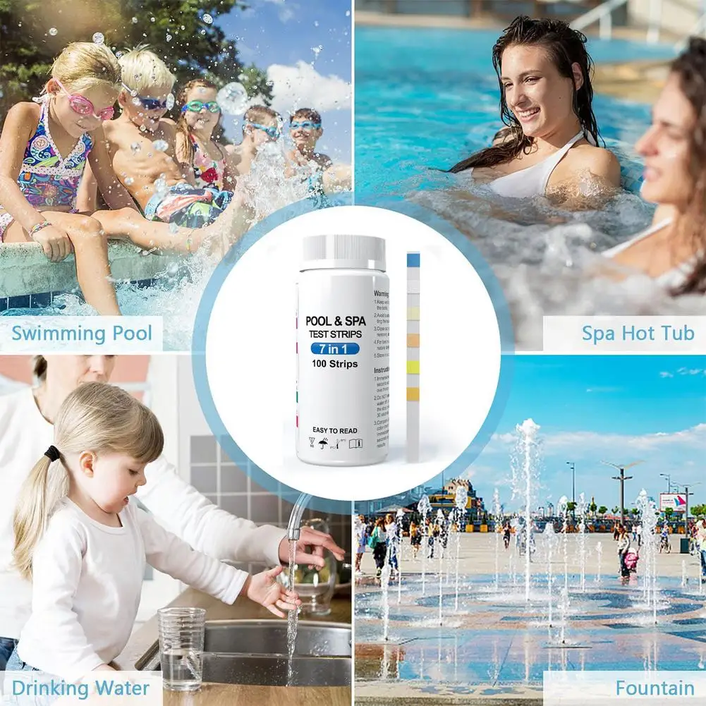 7-In-1 Swimming Pool PH Test Paper Residual Chlorine PH Value Alkalinity Hardness Test Strip PH Tester Pool Cleaner Accessories
7-In-1 Swimming Pool PH Test Paper Residual Chlorine PH Value Alkalinity Hardness Test Strip PH Tester Pool Cleaner Accessories