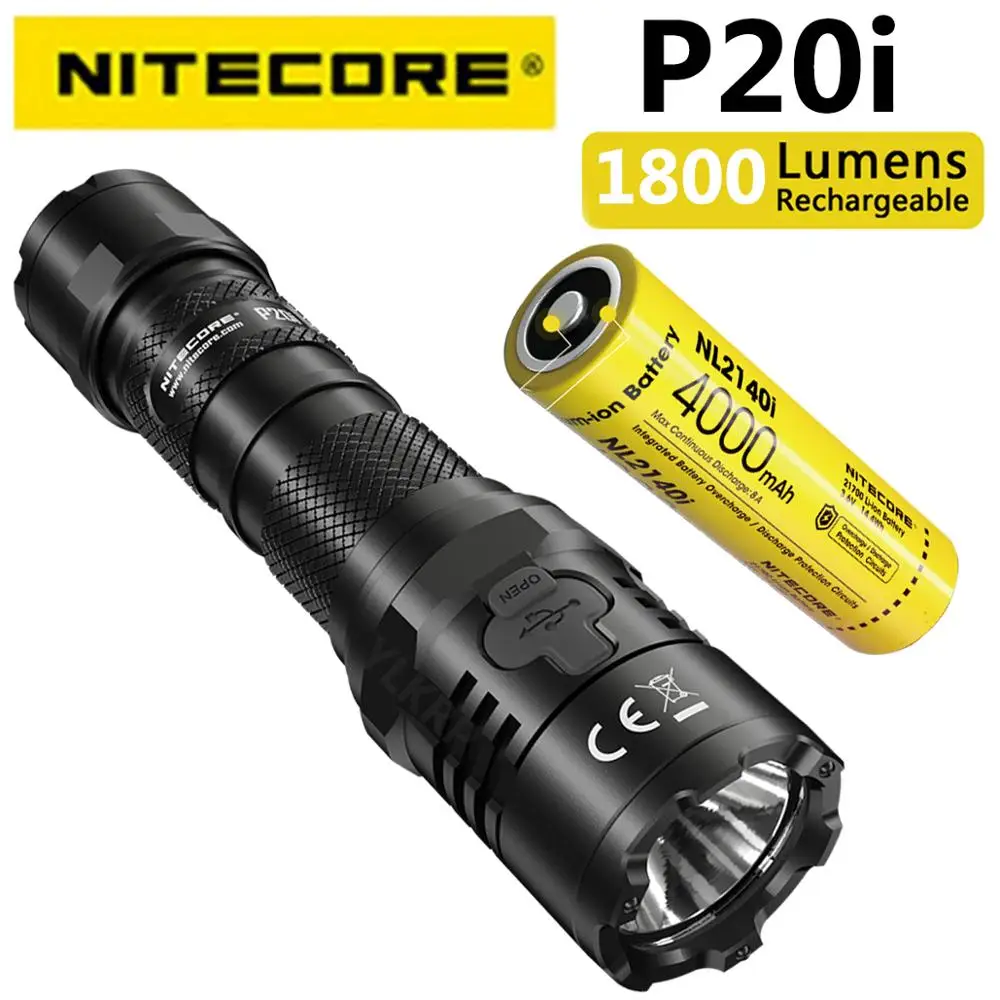 Оригинальное зарядное устройство NITECORE P20i использует Luminus SST-40-W LED 1800 люмен таким
