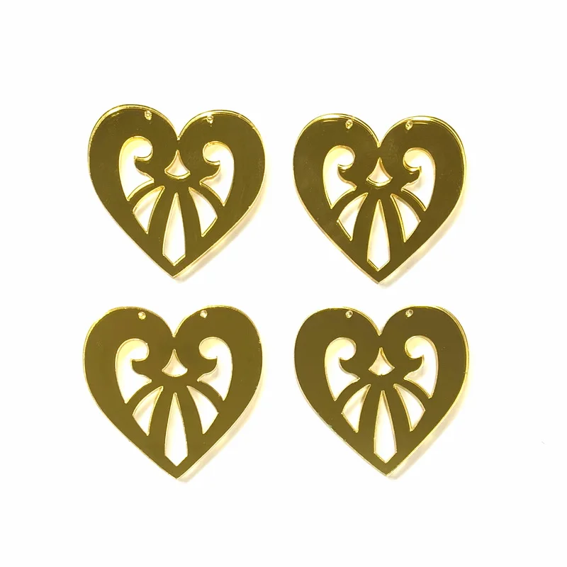 (10pcs/pack) Simple Classic Mirror Gold Hollow Out Heart With Holes Acrylic Accessories For DIY Necklace Jewelry Making
(10pcs/pack) Simple Classic Mirror Gold Hollow Out Heart With Holes Acrylic Accessories For DIY Necklace Jewelry Making