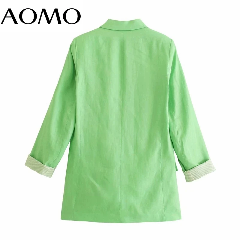 AOMO Women Vintage Green Linen Blazer Female Long Sleeve Elegant Jacket Ladies Work Wear Blazer Formal Suits 3H116A
AOMO Women Vintage Green Linen Blazer Female Long Sleeve Elegant Jacket Ladies Work Wear Blazer Formal Suits 3H116A