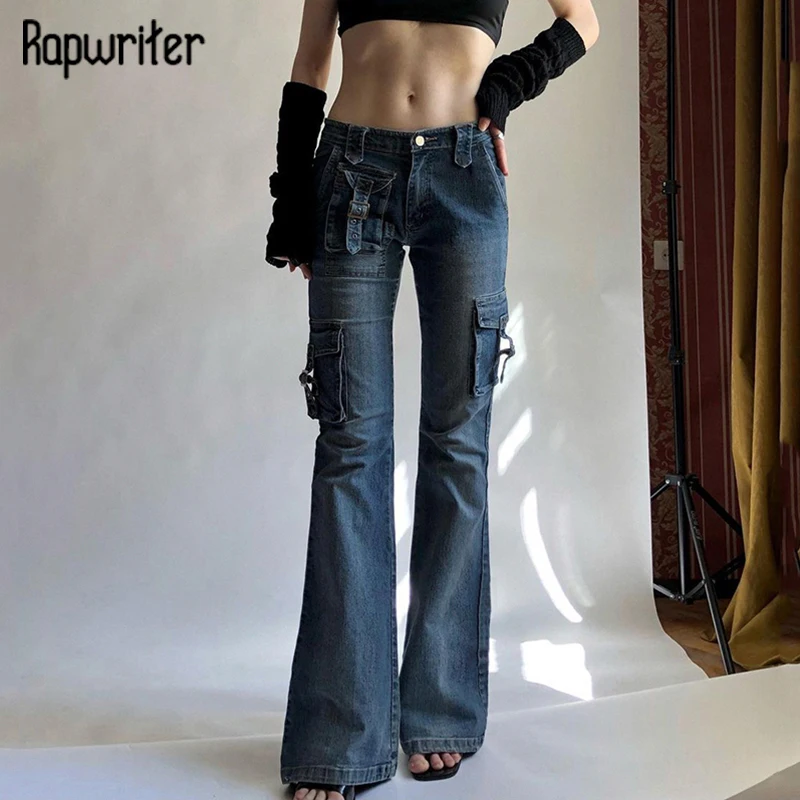 Rapwriter Vintage Blue Denim Pants Y2K Pocket Cargo Pants For Girl Harajuku Low Waist Pants Casual Streetwear Grunge Sweatpants
Rapwriter Vintage Blue Denim Pants Y2K Pocket Cargo Pants For Girl Harajuku Low Waist Pants Casual Streetwear Grunge Sweatpants