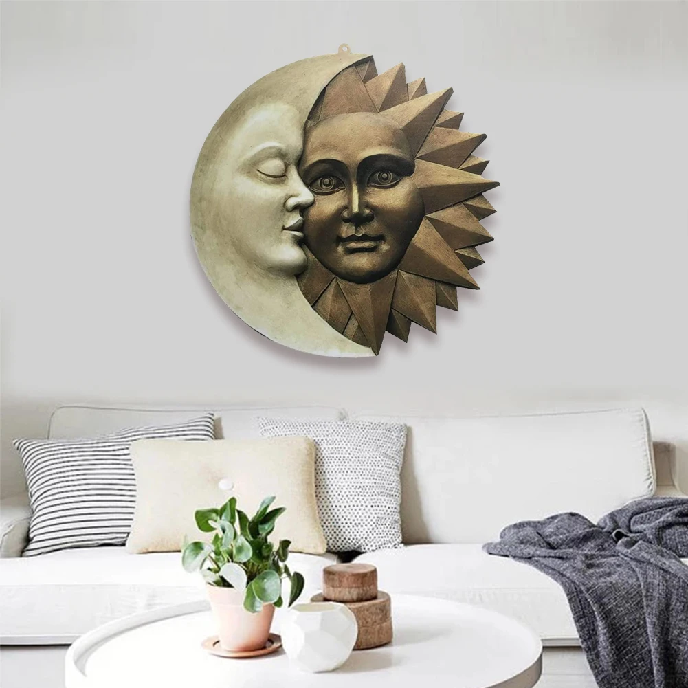 Sun Moon Plaque Hanging Vintage Art Pendant Sculpture Wall Ornament Acrylic Wall-Mounted Ornaments Home Room Decoration
Sun Moon Plaque Hanging Vintage Art Pendant Sculpture Wall Ornament Acrylic Wall-Mounted Ornaments Home Room Decoration