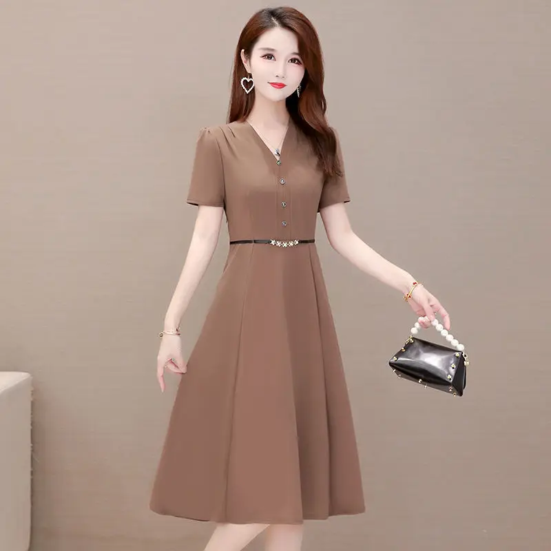 Women's party dress 2021 summer new 4XL short-sleeved waist waist vestidos A-line long skirt vestidos de fiesta
Women's party dress 2021 summer new 4XL short-sleeved waist waist vestidos A-line long skirt vestidos de fiesta