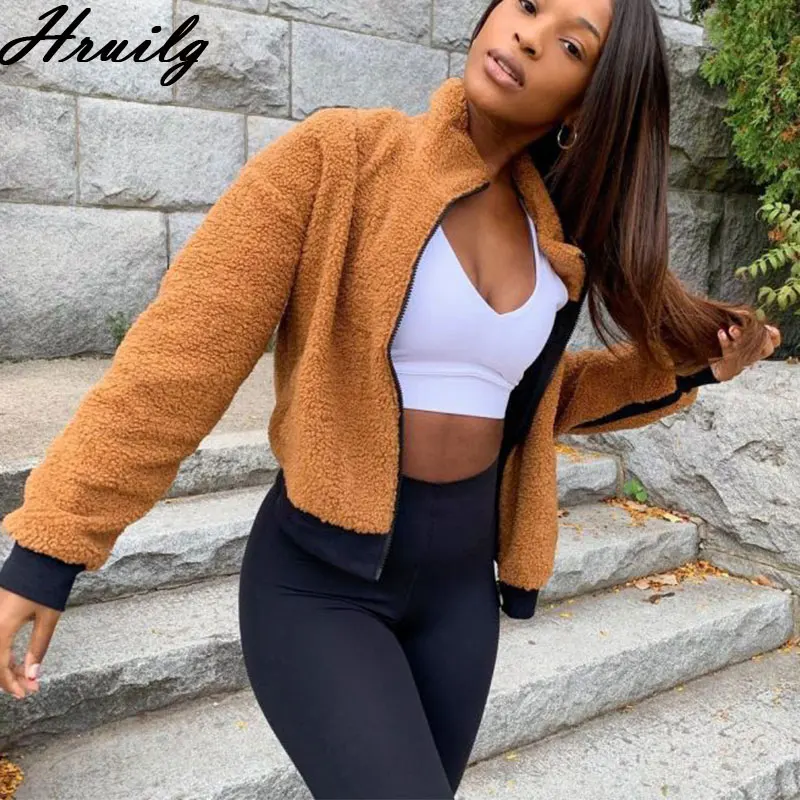 Winter Women Clothes Long Sleeve Solid Color Woman Jacket Stand Collar Fleece Warm Fashion Oversized Jacket Casual Zipper Coat
Winter Women Clothes Long Sleeve Solid Color Woman Jacket Stand Collar Fleece Warm Fashion Oversized Jacket Casual Zipper Coat